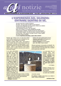 L`ESPERIENZA DEL SILENZIO: ENTRARE DENTRO DI S&Eacute;.
