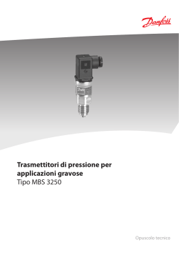 Trasmettitori di pressione per applicazioni gravose Tipo MBS 3250