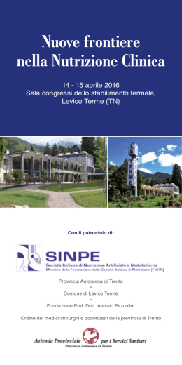 14 - 15 aprile 2016 Sala congressi dello stabilimento