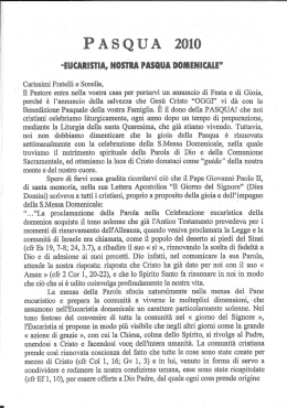 messaggio del parroco in occasione della pasqua 2010