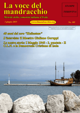 La voce del mandracchio - Comunit&agrave; Italiana di Isola d` Istria