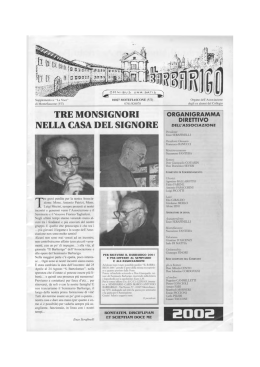 TRE MONSIGNORI NELLA CASA DEL SIGNORE
