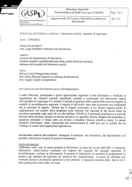 Rapporto Audit di seconda parte ai fini dell`Accreditamento