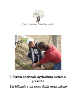 Opuscolo Forum Nazionale Agricoltura Sociale