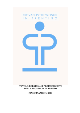 tavolo dei giovani professionisti della provincia