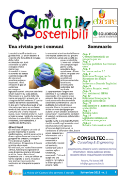 Una rivista per i comuni Sommario
