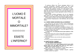 L`UOMO &Egrave; MORTALE O IMMORTALE? ESISTE L`INFERNO?