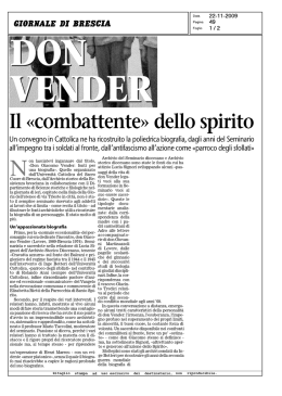 Don Vender. Il "combattente" dello spirito - Dipartimenti