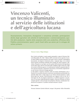 Vincenzo Valicenti, un tecnico illuminato al servizio delle istituzioni e
