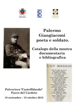 Palermo Giangiacomi poeta e soldato.