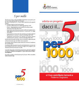 il 5 per mille torna a Paderno Dugnano