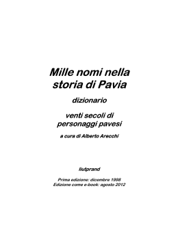 Mille nomi nella storia di Pavia
