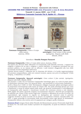 Tommaso Campanella. Il libro e il corpo della