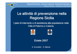 Le attivit&agrave; di prevenzione nella Regione Sicilia