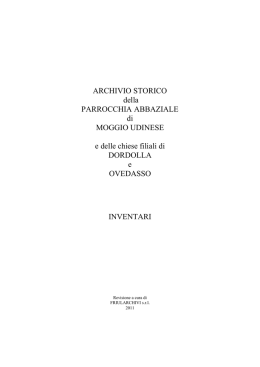 Inventario dell`archivio - Soprintendenza archivistica del Friuli