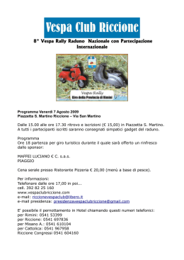 8° Vespa Rally Raduno Nazionale con Partecipazione Internazionale