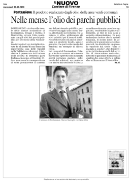 Nelle mense l`olio dei parchi pubblici