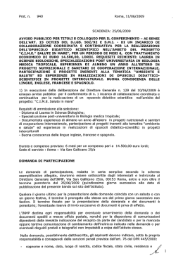 avviso pubblico co co co dg n. 129 10 06 2009