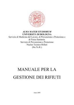 Manuale sulla gestione dei rifiuti - Dipartimento di Fisica e Astronomia