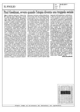Paul Goodman, ovvero quando l`utopia diventa una trappola sociale