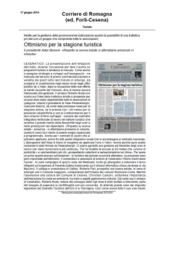 Corriere di Romagna - Associazione Albergatori Cesenatico