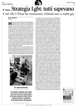 Strategia Lgbt: tutti sapevano