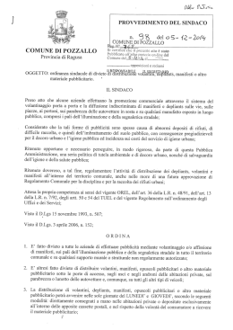 Ordinanza - Comune di Pozzallo