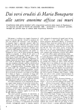 Dai versi eruditi di Maria Bonaparte alle satire anonime affisse sai mari