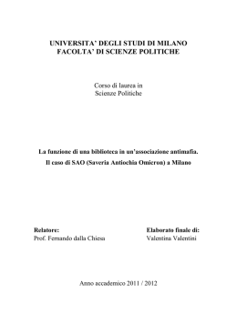 la funzione di una biblioteca in una associazione antimafia.