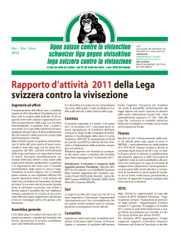 Rapporto d`attività 2011 - LSCV - Ligue suisse contre la vivisection