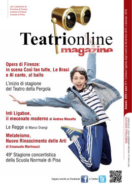 Opera di Firenze: in scena Cos&igrave; fan tutte, Le Braci e Al