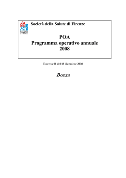 POA Programma operativo annuale 2008