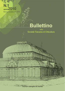 Bullettino 2010 n. 1 - Società Toscana di Orticultura
