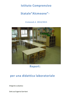 REPORT DIDATTICA LABORATORIALE Scuola sec.I grado