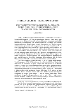 italian culture &ndash; romanian echoes una traduttrice meno conosciuta di