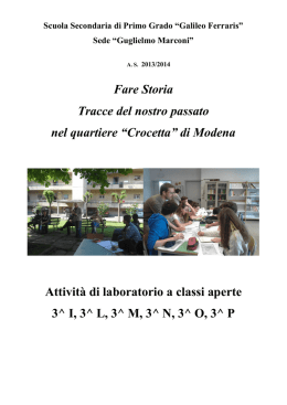 &ldquo;Crocetta&rdquo; di Modena Attivit&agrave; di laboratorio a classi aperte 3^ I, 3