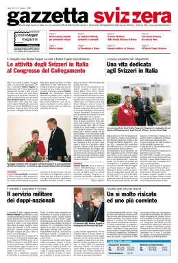 Le attivit&agrave; degli Svizzeri in Italia al Congresso