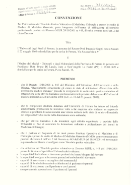 convenzione Ordine Medici - Università degli Studi di Ferrara