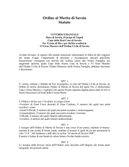 Statuto dell`Ordine al Merito Civile di Savoia