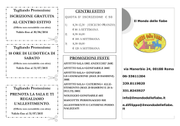 Tagliando Promozione PRENOTA LA SALA E TI REGALIAMO L