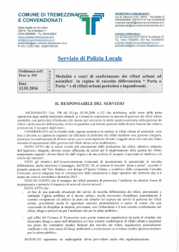 Ordinanza n. 354 del 12.01. - Home page Comune di Tremezzina