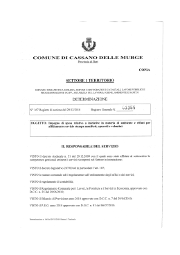 determina n.1355-167-S1TERR - Comune di Cassano delle Murge