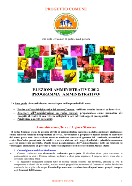 elezioni amministrative 2012 programma
