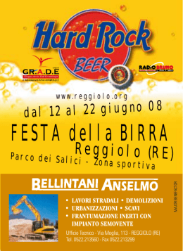 FESTA della BIRRA - Comune di Reggiolo