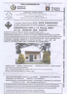Marcia del Dosso - Gruppo Sportivo virtuale COMPA Seregno