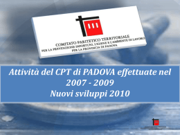 Opuscolo &ldquo;Attivit&agrave; del CPT di Padova&rdquo;