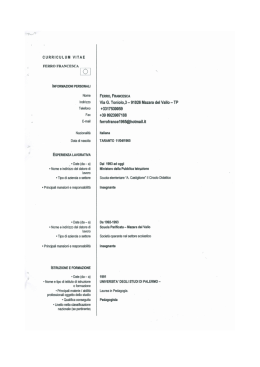 Curriculum Vitae - Comune di Mazara del Vallo