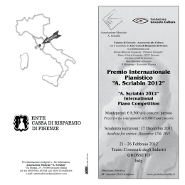l`Opuscolo Scriabin 2012 - Premio internazionale pianistico "A