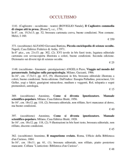 occultismo - Libreria Antiquaria Mirabilia