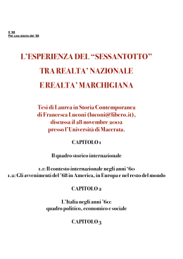 L`ESPERIENZA DEL `68 TRA REALTA`